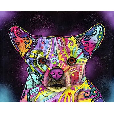 5D diamant schilderij kleur hond diamant borduurwerk kruissteek strass mozaïek schilderij 20X30CM pink