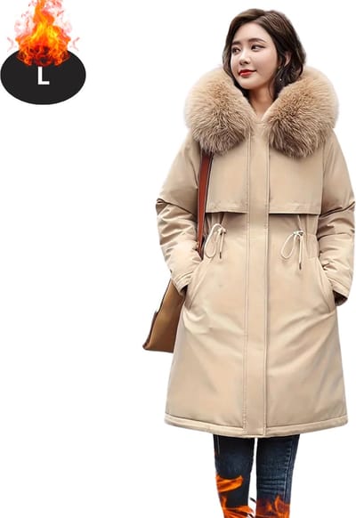 Livano Winterjas - Parka - Dames - Winter - Jas - Volwassen - Stijlvol - Khaki - L