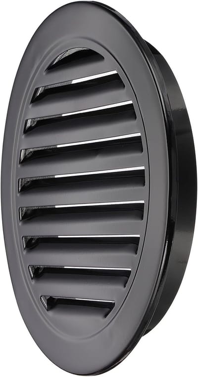 Rond Ventilatie Roostertje - Muurafvoer Klep - Luchtstroom Beheren - Ingebouwd Horregaas - 30 cm Diameter - Zwart