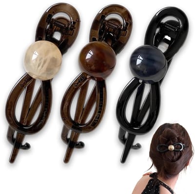 Dailygoods- Bananenclips Set van 3 - Platte Klemclips - Haarspelden Dames - Geschikt voor Dun Haar - 11 cm Lang - Hoogwaardig Kunststof