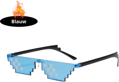 Bovista - Festival Bril - Rave - Space - Techno - Freaky Glasses - Heren - Dames - Zonnebril - Blauw