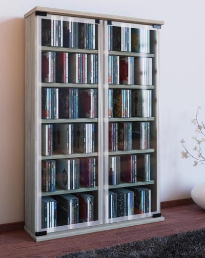 Houten CD DVD tribune plank Kabinet Opslag Bevindende plank Galerij Glazen deur