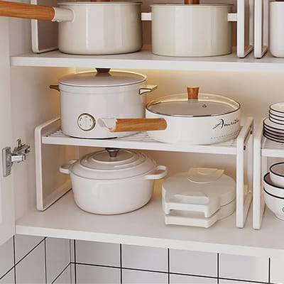 Famanu - Set van 2 universele opbergnetten 26x12 cm met elastiek en schroeven – Zwart
