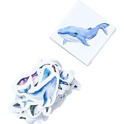 45 Stuks Scrapbooking Stickers Walvis Oceaan Dier Zelfklevende Sticker voor DIY Scrapbook Fotoalbum white