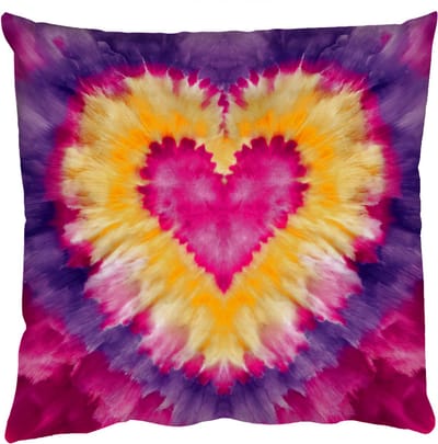 Sierkussens - Kussentjes Woonkamer - 50x50 cm - Tie dye - Hartvorm - Vlammen - Oranje