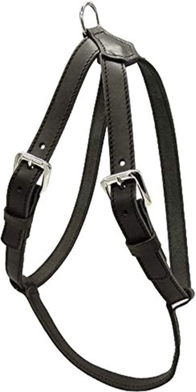 ALOKÉ Harnas / Hondentuig - Leder - Zwart - L - Halsomtrek: 68 - 72 cm - Borstomtrek: 78 - 82 cm (GELIEVE ALVORENS BESTELLEN OPMETEN)