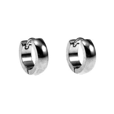 ∅13mm x 4mm Oorbellen Unisex - Gepolijst RVS - Oorringen Dames - Heren
