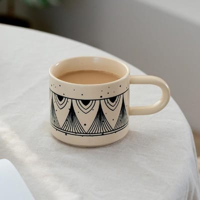 Creatieve Onderglazuur Gekleurde Keramische Mok Retro Mok Hoge Waarde Waterbeker Koppel Koffiemok Ontbijtbeker Grote Capaciteit Mok 450ml