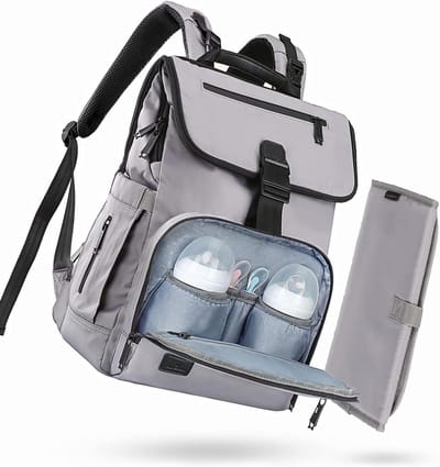 Luierrugzak met aankleedkussen - Babyverzorgingstas - Babyverzorging onderweg - Waterdicht polyester materiaal - 43 x 305 x 19 cm - Zwart