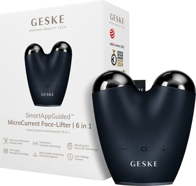 GESKE | SmartAppGuided™ SmartAppGuided™ MicroCurrent Face Lifter | 6 op 1 | Gezichtslifting | Tools voor huidverzorging | Facelift | Anti-aging apparaat | MicroCurrent tegen rimpels