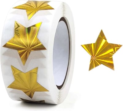 Sluitzegel - Ster - Goud - Gouden Sterren Stickers - Stickervellen - Hobbystickers Volwassenen - Beloningsstickers- Kaarten Maken - Sticker - Knutselen Meisjes - Volwassenen - Kerst - Kerstkaarten Maken - DH collection