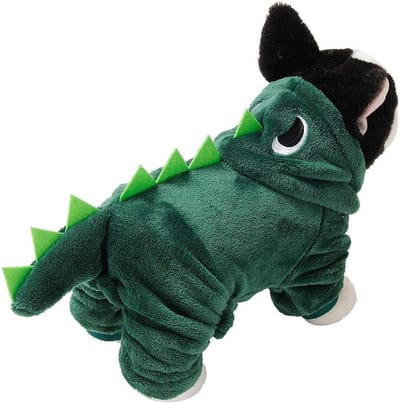 Dino Kostuum voor Honden en Katten, Warme Pet Hoodie met Kap, XL voor Kleine Honden en Puppies