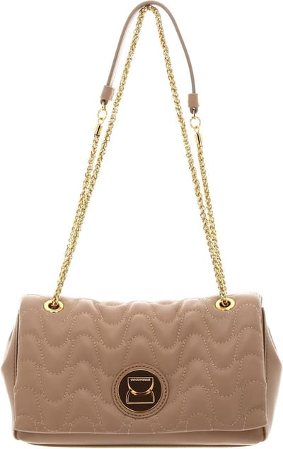 COCCINELLE Leren Schoudertas Liya Matelasse Matelasse Nappa Leather Handbag Toasted Beige