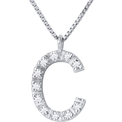 Collar ABC Diamonds 0.06 Cts letter "C" 18K wit