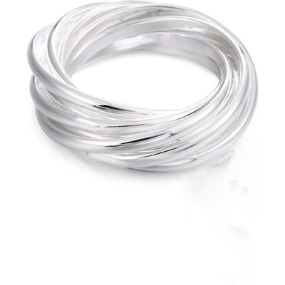 100% 925 Sterling Zilveren Sieraden Vintage Etnische 9 Cirkel Zilveren Ringen voor Vrouwen Mannen Maat 6 7 8 9 10 Mode Anel De Prata Bijoux 8 white