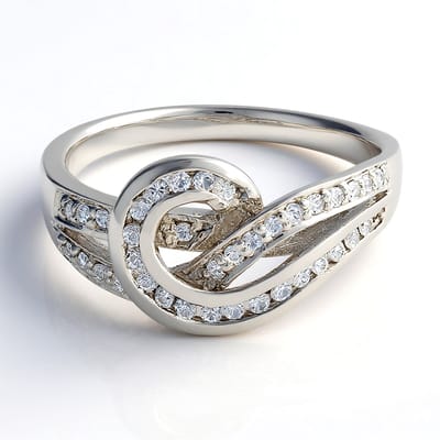Cavill - Ring Zilver 925 Sterling - 40x Witte Saffier 0,446 ct - Ronde Briljant Geslepen - Modern Design Elegantie - Dames Sieraad