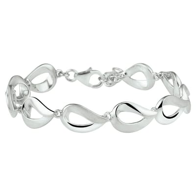 Zilver Gerhodineerde Armband poli/mat 9 1324831