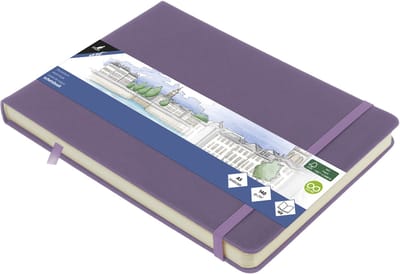 Kangaro schetsboek A5 liggend - heather purple - met elastiek en lint