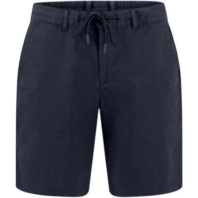 Fynch-Hatton Bermuda Solid Color Cotton Linnen Drawstring Dark Navy / male