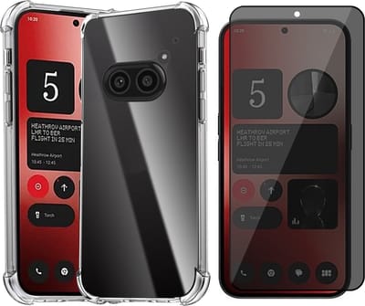 Hoesje geschikt voor Nothing Phone 2a / 2a Plus - Privacy Screenprotector Volledig Dekkend Glas - Shockproof Transparant