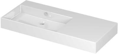 INK Unlimited Wastafel Porselein Links met 1 Kraangat - 1000x450x110 mm - Glans Wit