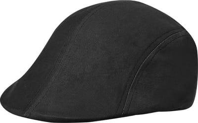 Kariban Flat cap / plat petje voor heren - zwart - katoen - basic hoofdmaat 58 cm - Mannen pet