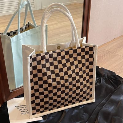 High-end Tas met Grote Capaciteit voor Dames Veelzijdige College Studenten Eén-schouder Les Tas Modieuze Commuter Canvas Hand Om te Dragen Tote Tas gray