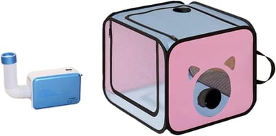 Katten Droogbox - Huisdier Droger - Katten Trainen - Gesloten Type - 52cm x 40cm x 52cm - Blauw-Rood
