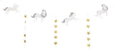 ARTYFETES - Pastel eenhoorn slinger met gouden sterren 2 m voor verjaardag