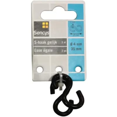 Sencys S-haak - Staal - Gelijk - Diam. 4x35mm