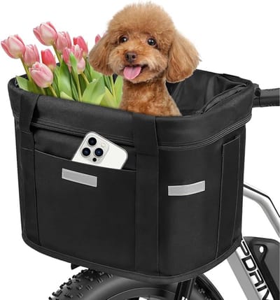 RWB® Hondenfietsmand - Fietsmand - Hondenfietskar - Zwart - 25cm x 22cm x 25cm