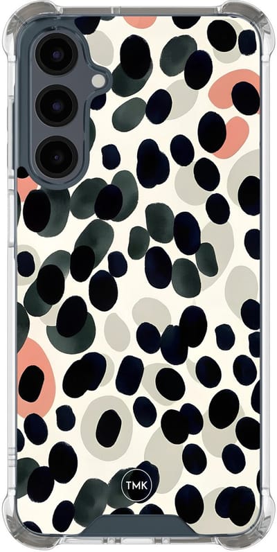 Shockproof hoesje geschikt voor Samsung Galaxy A17 - Modern dots - Schokbestendig - Verhoogde randen - TPU case - Extra Sterke Back Cover - Gestipt - Transparant, Multi