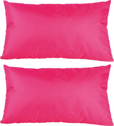 2x Bank/sier kussens voor binnen en buiten in de kleur fuchsia roze 30 x 50 cm - Tuin/huis kussens