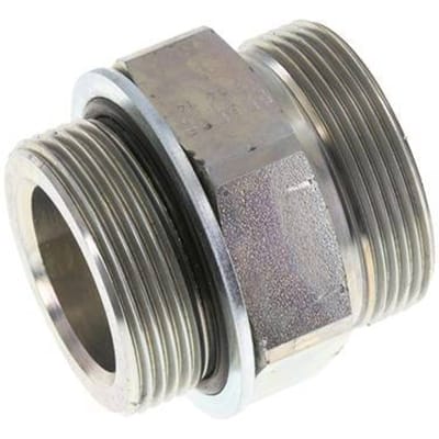 UN 2''-12 x G 1 1/2'' Verzinkt Stalen Borstnippel ORFS 250 Bar - Hydrauliek - FL2S-M-EZE-200U-112G-O