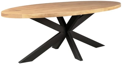 Starfurn Eettafel Dakota - Ovaal Naturel Hout - 180x90x76cm