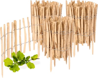 Garronda Tuinafscheiding van Hazelnoten Schutting – Tuinpiketafscheiding – Bedrand – Hout - GD-0156 - 5 Stuk - 50 cm x 500 cm