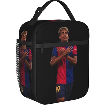 Lamine Y-Yamal Geïsoleerde Lunchtas Groot Voetbal Voetbal Herbruikbare Thermische Tas Lunchbox Tote School Reis Voedseltas One Size