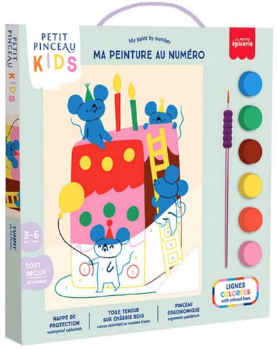 La Petite Epicerie Schilderen op nummer Kit voor kinderen "YUMMY" 305g H33xB25,5xL3,5cm genummerde schilderijenset | Creatief | Hobbyset | kinderen en volwassenen