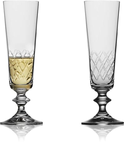 Lyngby Glas Eaton kristal champagneglazen - 160 ml - set van 2 - champagneflutes, glazen voor cava en prosecco, vaatwasserbestendig
