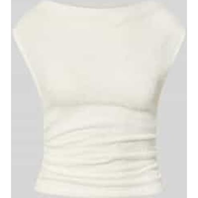 Top in bouclé-look met boothals