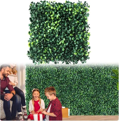 Gras Wandpanelen - Kunsthaag Panelen - Privacy Creëren - UV Waterbestendig - 10x10 Inch - Groen