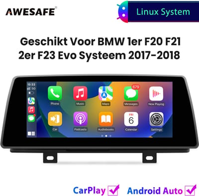 10.25'' Carplay Autoradio - Geschikt voor BMW F20 F21 F23 Evo Systeem 2017 t/m 2018 - GPS Navigatie - Draadloze Carplay Android Auto - Linux System - Touchscreen - Bluetooth Radio - 2017 2018