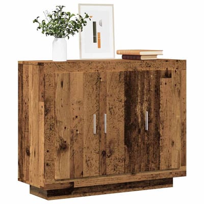 vidaXL - Dressoir - 92x35x75 - cm - bewerkt - hout - oud - houtkleurig