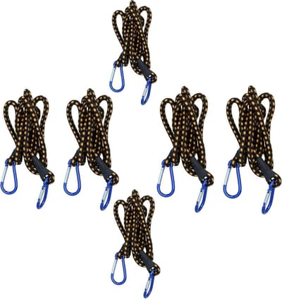 Bungee riemen - Elastische koorden - Ladingen vastzetten - Aluminium karabijnhaken - 6 stuks 183 cm - Zwart