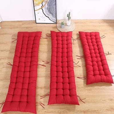 Zachte Tuinbank Kussen voor 2-3 Zitters, Ideaal voor Buiten en Binnen, Rectangular Zitting Kussen 120x45cm in Rood, Perfect voor Tuinmeubelen en Ligstoelen