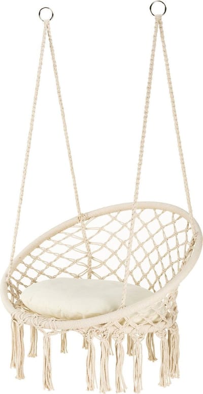 Outtec® XXL Hangstoel - tot 150kg - Handgemaakt - Macramé - Hangmand, Schommel voor Tuin, Terras, Balkon, Veranda - Boho Stijl