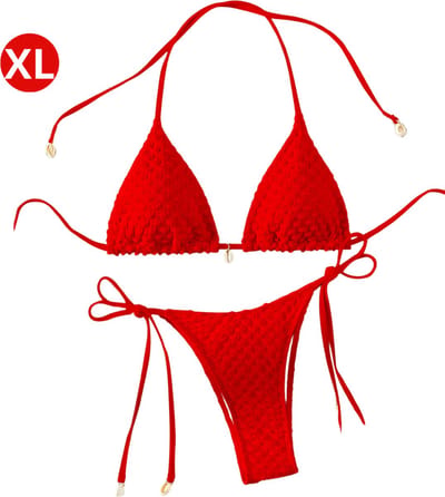 Bovista Bikini Dames - Meisjes Bikini - Badpak - Push Up - Vrouwen Badkleding - Zwemmen - Sexy Set - Top & Broekje - Rood - Maat XL