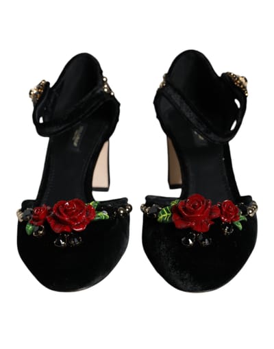 Roze Pumps Fluwelen Hakken Blokhak