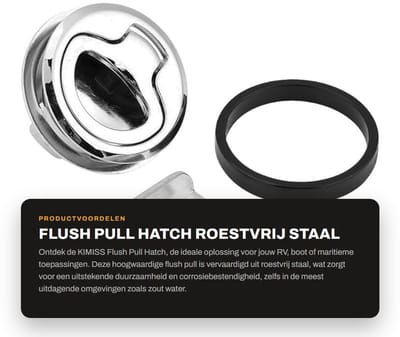 Dailygoods- Flush Pull Roestvrij Staal - Kliksluiting - Corrosiebestendig - Duurzaam - Voor RV/Marine - Hoogglans Afwerking - Deursluiting