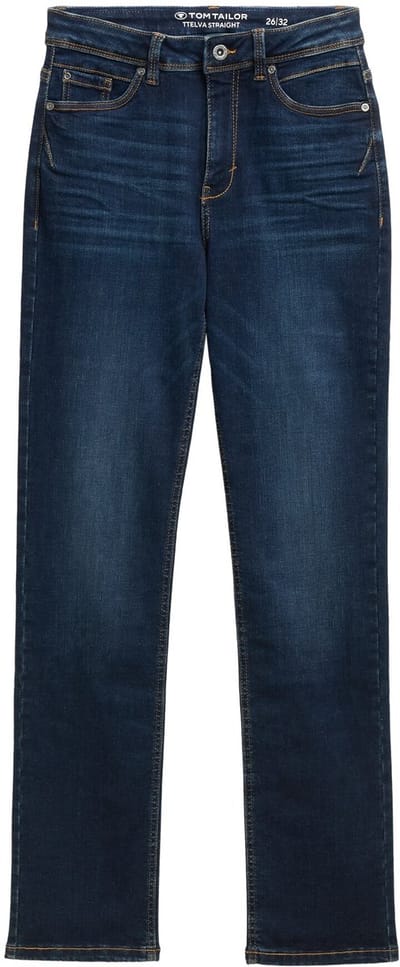 Tom Tailor - TTELVA STRAIGHT High Waist Jeans - Maat 27/30 - Clean Dark Stone Blue Denim